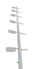 poste con AISLADOR de esquina  blanco
