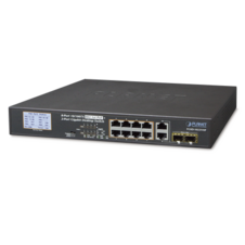 Switch PoE+ / distancia 250 metros / 8 puertos + 2 combo TP/SFP gigabit y pantalla LCD para monitoreo