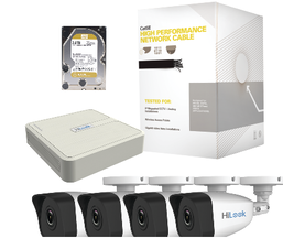 Kit IP de 4 Canales de 1 Megapixel / NVR de 4 Canales + 4 Cámaras IP + Bobina de Cable de 100 mts
