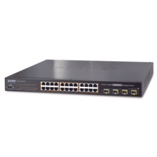 Switch Administrable L2+ de 24 puertos 10/100/1000T PoE+ con 4 puertos combo TP/SFP Gigabit