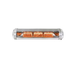 Barra de luces Mini Jet con tecnología LED (54 LEDs) color ámbar, domo claro, reflectores Solaris.12 Vcd, 9 A, (incluye montaje permanente y adaptador para encendedor vehicular).