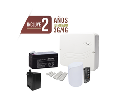 KIT Alarma Cloud Híbrido/Comunicador 4G Lte Integrado/8 Zonas Cableadas, 32 Inalambricas /Programación 100% vía WEB
