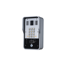 Portero IP 2 lineas SIP con relevador integrado y lector RFID para acceso por clave numérica, tarjeta o llamada remota, PoE
