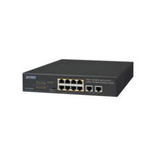 Switch No Administrable 8 puertos c/PoE 802.3at, 2 puertos Uplink Fast Ethernet