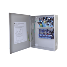 Fuente de poder ALTRONIX de 12 Vcd @ 10 Amper, para 8 cámaras , con capacidad de respaldo; voltaje de entrada : 115 Vca