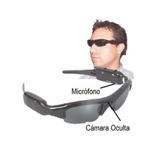 Cámara oculta en lentes para sol con MP3