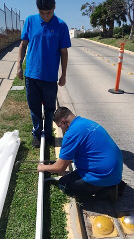 Instalación de pluma con tira led