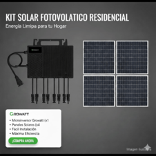 Kit Solar Interconexion / 2.5kW 220Vca / Microinversores Growatt / Montaje Incluido