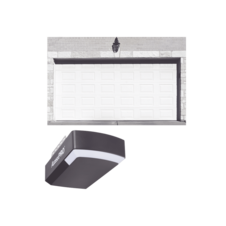 KIT COMPLETO Puerta D/ Garage 10x7 Pies / Cuadro Corto / Color blanco / Insulada / Incluye Motor FS1000APPRT / 1/2HP / Fuerte/Silencioso/Luz LED/Motor DC .