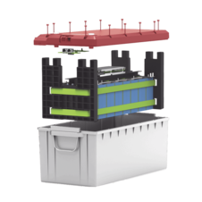 Batería LiFePO4, 2.56 kWh, 25.6V, 100AH / Con BMS Integrado / Vida Útil de más de 3500 Ciclos / Conector RS485 y CAN