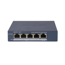 Switch Gigabit PoE+ / Monitoreable / 4 Puertos 1000 Mbps PoE+ / 1 Puerto 1000 Mbps Uplink / Configuración Nube Hik-PartnerPro / Modo Extendido hasta 300 Metros / 45 Watts