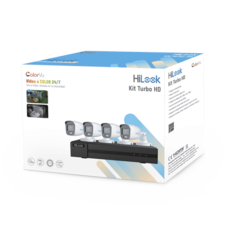 Kit TurboHD 1080p / DVR 4 Canales / 4 Cámaras Bala ColorVu con Micrófono Integrado / Fuente de Poder / Accesorios de Instalación