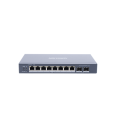 Switch Gigabit PoE+ / Administrable / 8 Puertos Gigabit PoE+ / 2 Puertos SFP / Configuración Nube Hik-Partner Pro / Modo Extendido hasta 300 Metros / 110 W