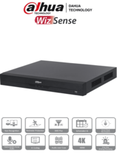 DVR de 32 Canales 4k/ 8 Megapixeles/ WizSense/ Con IA/ 6 Canales de Reconocimiento Facial/ H.265+/ Hasta 32 Canales IP/ Codificación IA/ SMD Plus/ 2 Bahías de Discos Duros/ Funciones IoT&POS