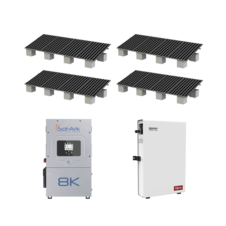 Kit Hibrido con Interconexión a la Red Eléctrica de CFE de 8 kW con Salida de 220 Vca y respaldo de 10 kWh en batería de LiFePO4