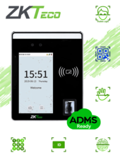 Control de Acceso y Asistencia/ 6000 Rostros/ 10000 Tarjetas o QR/ 6000 Huellas/ 3000 Palmas/ Pantalla Touch de 5/ Reconocimiento a 2m/ Serie Visible Light/ TCP/IP #ZKA