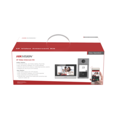 Kit de Videoportero IP PoE Estandar con llamada a App de Smartphone (Hik-Connect) / Apertura con Tarjeta MIFARE / Frente de calle IK08 & IP65 / Soporta 2 puertas