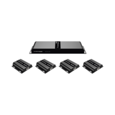 Kit Divisor y Extensor HDMI (Extender Splitter) / Divide 1 Fuente HDMI a 4 Pantallas / Extiende la señal HDMI hasta 120 m / Resolución 1080P @ 60 Hz / Cat 6/6a / Soporta IR / Baja Latencia / Uso24/7 / Alimente solo el Tx (PoC).