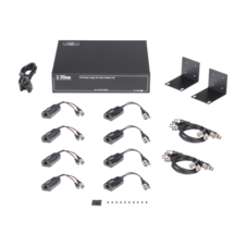 Kit de TRANSCEPTOR ACTIVO DE 8 CANALES / VIDEO+PODER en un solo Cable UTP / 150 metros en 4K, 200 metros en 5 MP/ Envía 36 Vcc y Recibe 12 Vcc / TODO INCLUIDO PARA RACK / Compatible con cámaras HD-TVI/CVI/AHD/CVBS / INSTALACIÓN LIMPIA