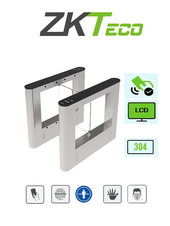 Barrera Abatible un Carril Bidireccional / Acero SUS304 / Aletas de Cristal Templado