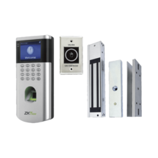 KIT de Control de Acceso LF10/ PUSH / Compatible con ZKBioCVAccess / 1,500 Usuarios / Chapa magnética / Botón de Salida / Tarjeta de proximidad