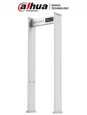 Arco detector de metales con 9 zonas de detección, pantalla de 5 dígitos, luces indicadoras y contador de paso. Ofrece alarmas ajustables con 99 tonos y volumen configurable, brindando seguridad y precisión.