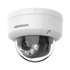 Domo IP 4 Megapixel / Lente 2.8 mm / Dual Light (30 mts IR + 30 mts Luz Blanca) / Micrófono Integrado / Antivandálico IK08 / ACUSENSE Lite / Exterior IP67 / H.265 / PoE / ONVIF / Micro SD